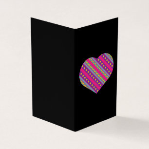 Colourful Heart Platonic Valentine Notecard 25pk