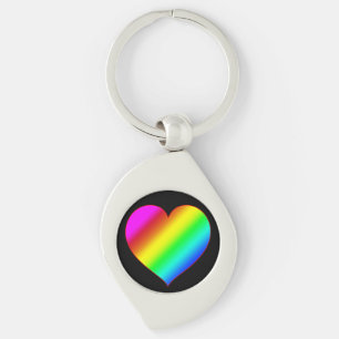 Colourful Heart Rainbow Love Bright Colour Key Ring