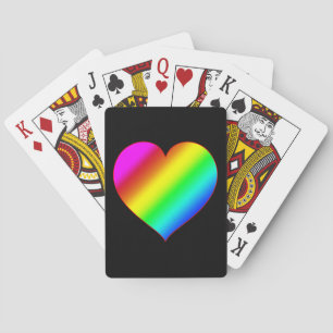 Colourful Heart Rainbow Love Bright Colour Playing Cards