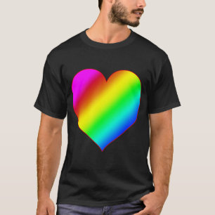 Colourful Heart Rainbow Love Bright Colour T-Shirt