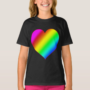 Colourful Heart Rainbow Love Bright Colour T-Shirt
