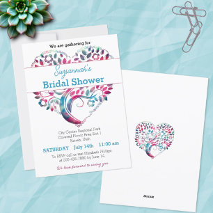 Colourful Heart Shaped Tree Bridal Shower Template