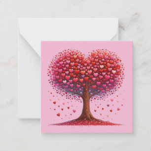 Colourful Heart Shaped Tree Card