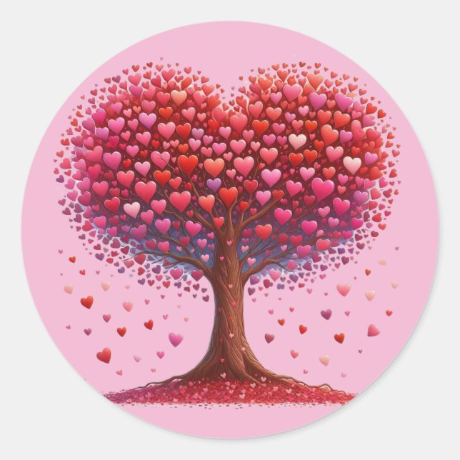 Colourful Heart Shaped Tree Stickers (Front)
