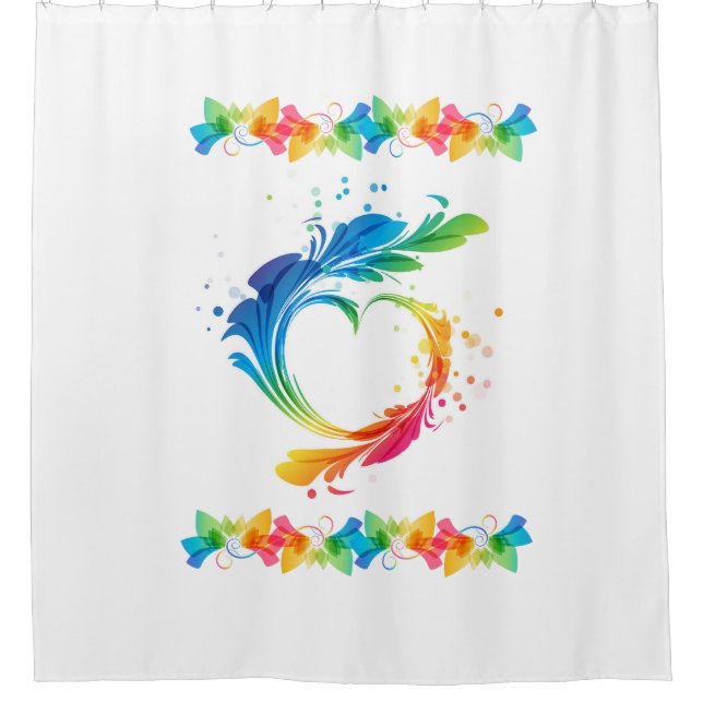 Colourful Heart  Shower Curtain (Front)