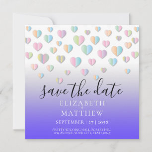 Colourful Heart Speckles Design Invitation