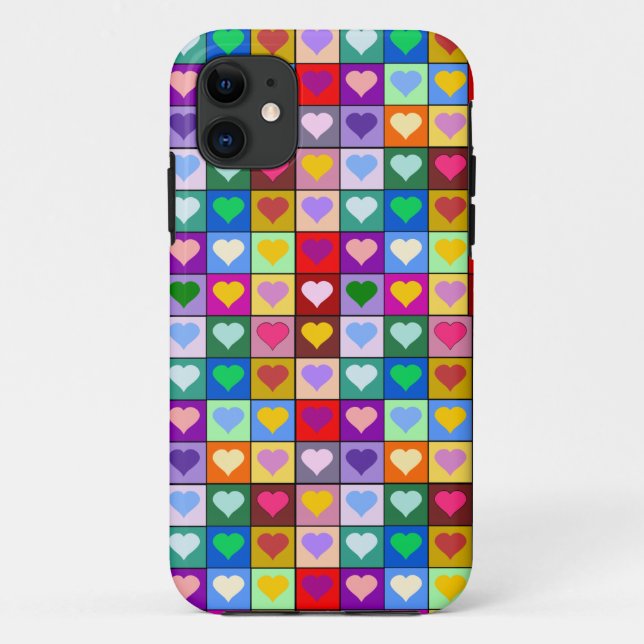 Colourful Heart Squares Case-Mate iPhone Case (Back)