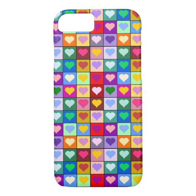 Colourful Heart Squares Case-Mate iPhone Case (Back)
