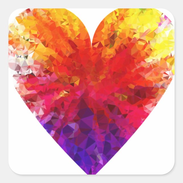 Colourful Heart Sticker, Party favour sticker (Front)