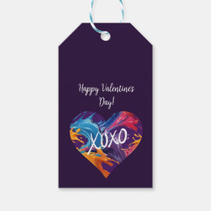 Colourful Heart XOXO-Purple- Gift Tags