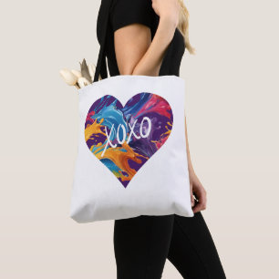 Colourful Heart XOXO- Tote Bag