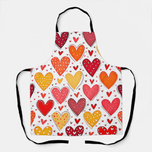 Colourful Heartfelt Love Pattern Design Apron