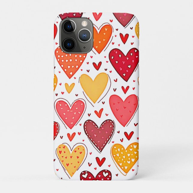Colourful Heartfelt Love Pattern Design Case-Mate iPhone Case (Back)