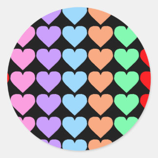 Colourful Hearts 2 Classic Round Sticker