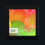 Colourful Hearts and Balloons Abstract Design Gift Box<br><div class="desc">This abstract design is a whimsical happy pattern with lots of cheerful hearts and balloons floating and bobbing along created with a mixture of joyful colours. Personalise with initials.</div>