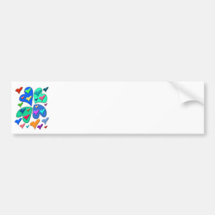 Colourful Hearts Bumper Sticker