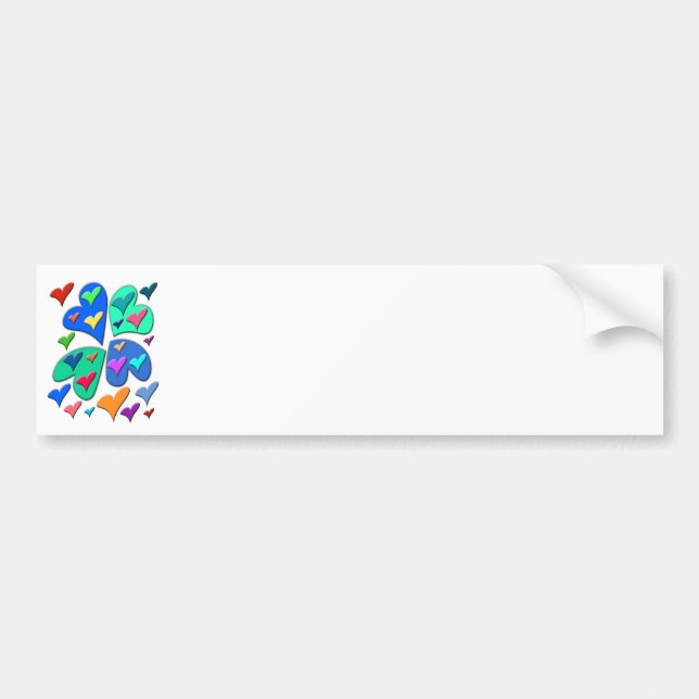 Colourful Hearts Bumper Sticker (Front)