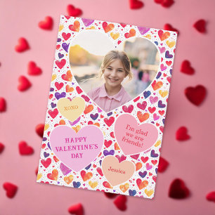 Colourful Hearts Classroom Valentine's Day Photo Card