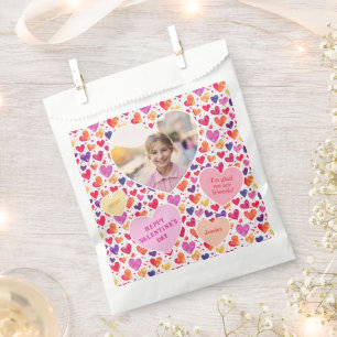 Colourful Hearts Classroom Valentine's Day Photo Favour Bags