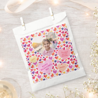Colourful Hearts Classroom Valentine's Day Photo Favour Bags
