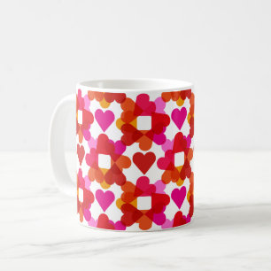 Colourful hearts coffee mug