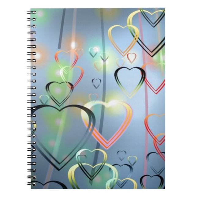 Colourful hearts composition notebook (Front)