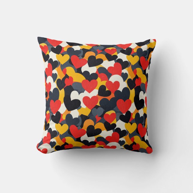Colourful Hearts Cushion (Front)