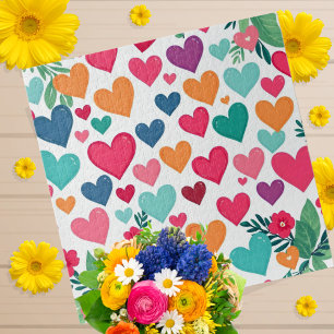 Colourful hearts custom jigsaw puzzle