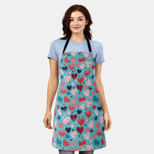 Colourful Hearts Cute Pattern Apron