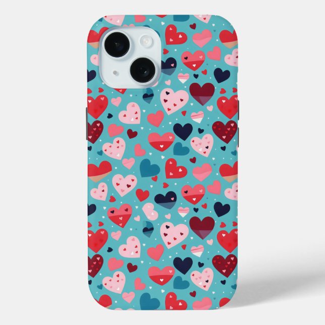 Colourful Hearts Cute Pattern Case-Mate iPhone Case (Back)