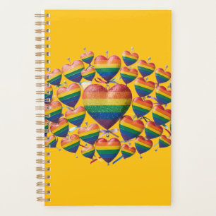 Colourful Hearts Daily Planner & Schedule Notebook