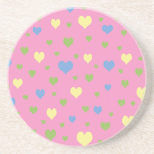 Colourful hearts design coaster