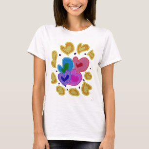 Colourful Hearts Design T-Shirt