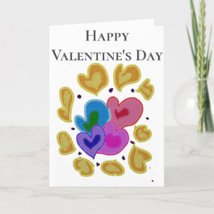 Colourful Hearts Design  Valentine's Day Holiday Card