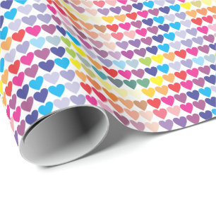 Colourful Hearts Design Wrapping Paper