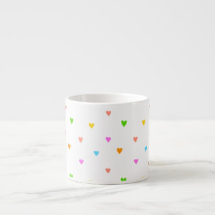 Colourful hearts espresso cup