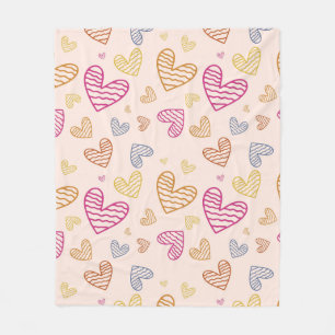 Colourful Hearts Fleece Blanket