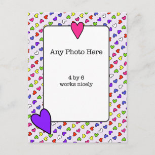 Colourful Hearts Framing My Photo Postcard