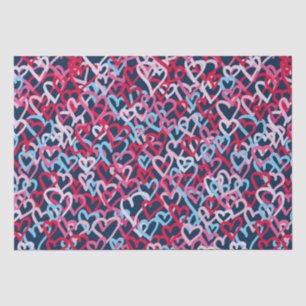 Colourful  Hearts - Graffiti Style Tissue Paper