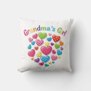 Colourful Hearts Grandma's Girl Cushion