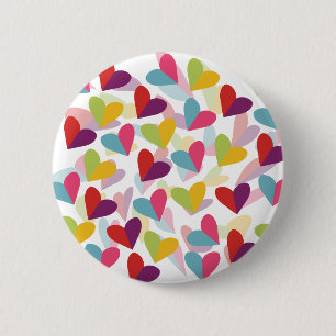 Colourful Hearts Graphic Design 6 Cm Round Badge