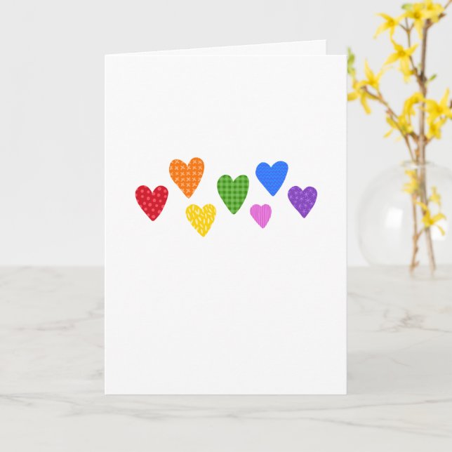 Colourful Hearts Happy Valentines Day Kids Fun Lov Card (Yellow Flower)