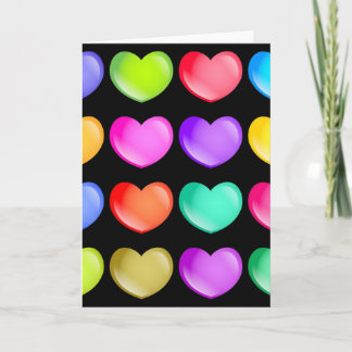 Colourful Hearts Holiday Card