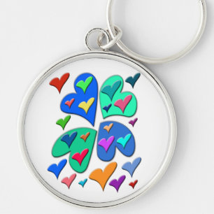 Colourful Hearts Key Ring