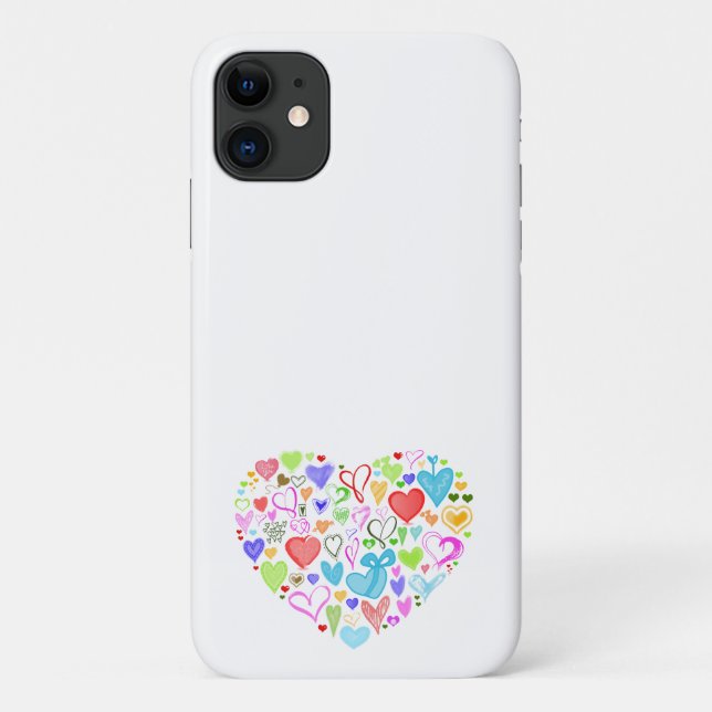 Colourful Hearts, Love, Romance, Valentine's Day Case-Mate iPhone Case (Back)
