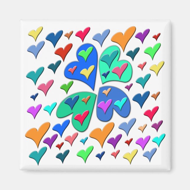 Colourful Hearts Magnet (Front)