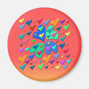 Colourful Hearts Magnet