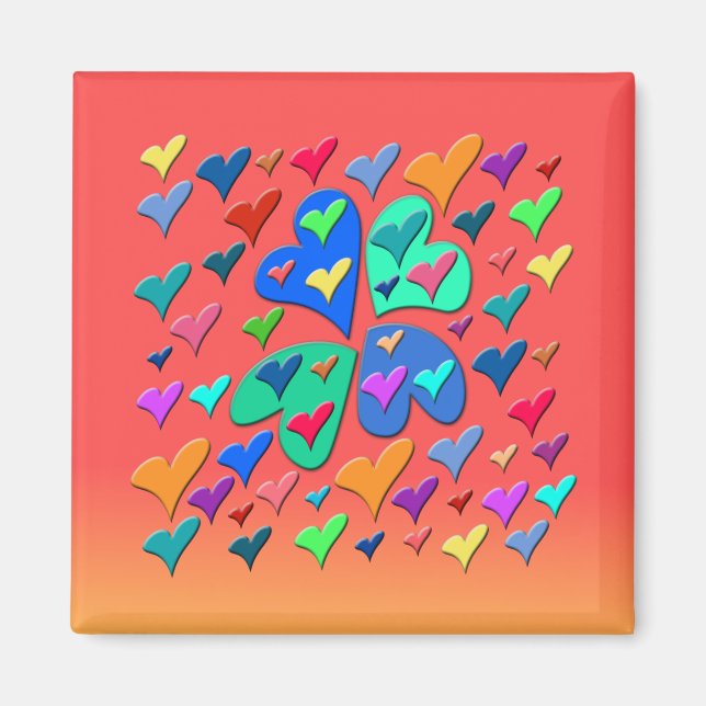 Colourful Hearts Magnet (Front)