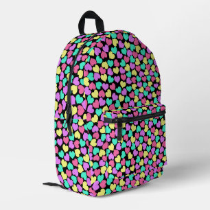 Colourful Hearts Modern Girly Printed Backpack