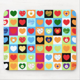 Colourful hearts, mousepad
